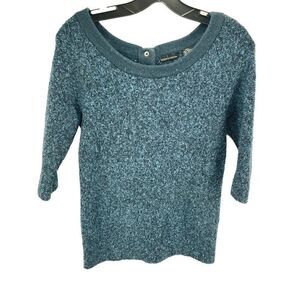 Moda International Womens Half Sleeve Sweater Acrylic Wool Navy Blue Size Large